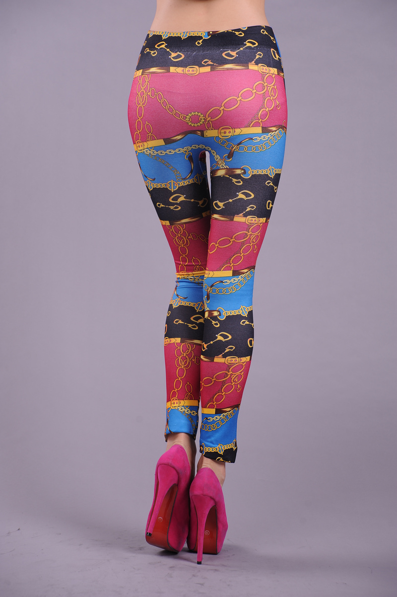 Мода Блокировка Pattern Толстые Леггинсы